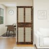 4 Door Cabinet With 1 Drawer, With 4 Adjustable Inner Shelves, Storage Cabinet - Natural - Image 2