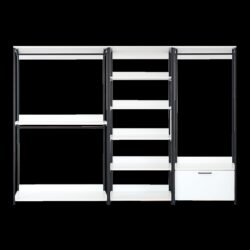 Fiona - Freestanding Walk In Wood Closet System With Metal Frame Melamine - White