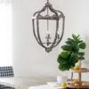 4 Light Metal Chandelier, Hanging Light Fixture With Adjustable Chain For Kitchen, Bulb Not Included - Gray - Image 5