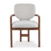 Dining Chairs (Set of 2) Upholstered Arm Chairs, Rubber Wood Accent Chairs Fabric Seating, 300 Lbs Weight Capacity - Beige - Image 6