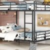 Full Over Full Metal Bunk Bed - Black - Image 13