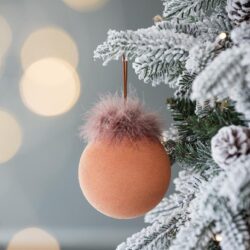 Christmas Ball Ornaments, Glass Decorative Hanging Ball Christmas Tree Ornaments For Holiday Party Decorations (Set of 4) - Brown