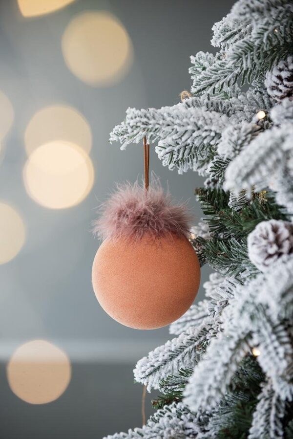 Christmas Ball Ornaments, Glass Decorative Hanging Ball Christmas Tree Ornaments For Holiday Party Decorations (Set of 4) - Brown