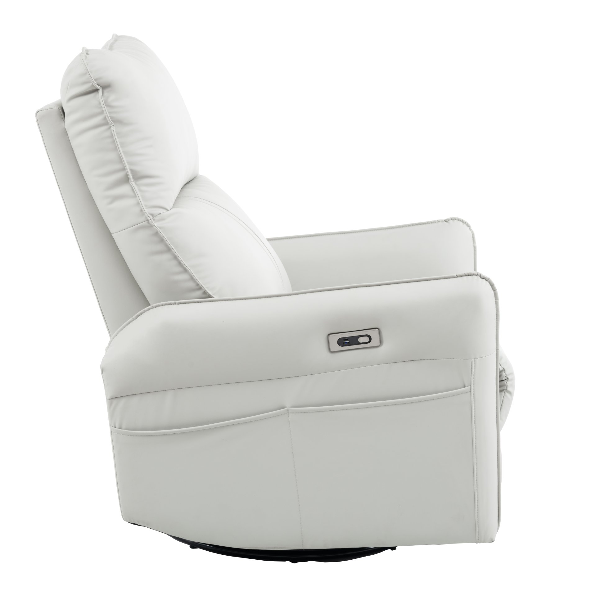 29.92" 270 Power Swivel Rocker Recliner Chair, Electric Glider Reclining Sofa With USB Ports, Power Swivel Glider, Rocking Chair Nursery Recliners For Living Room Bedroom - Light Gray - Image 19