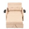 Versatile Pull Out Sofa Sleeper 3 In 1 With Wing Table & USB Charge Linen, Compact Design - Beige - Image 11