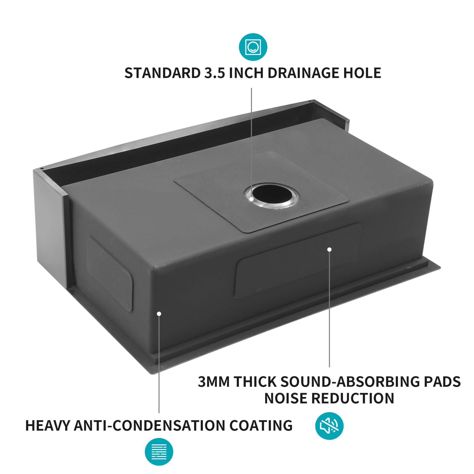 Farmhouse Sink 27" Stainless Steel Apron Front Kitchen Sink - Gunmetal Black - Image 8