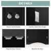 Triangle Bathroom Storage Cabinet With Adjustable Shelves, Freestanding Floor Cabinet For Home Kitchen - Black - Image 4