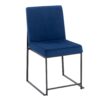 Fuji - Contemporary High Back Dining Chair (Set of 2) - Black / Blue - Image 2