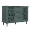 2 Door 3 Drawer Cabinet, American Furniture, Suitable For Bedroom, Living Room, Study - Dark Green - Image 8