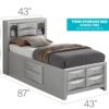Marilla - Twin Storage Bed - Silver Champagne - Image 3