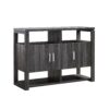 Buffet Kitchen Cabinet, Display Cabinet With Multi - Shelving - Distressed Gray - Image 3