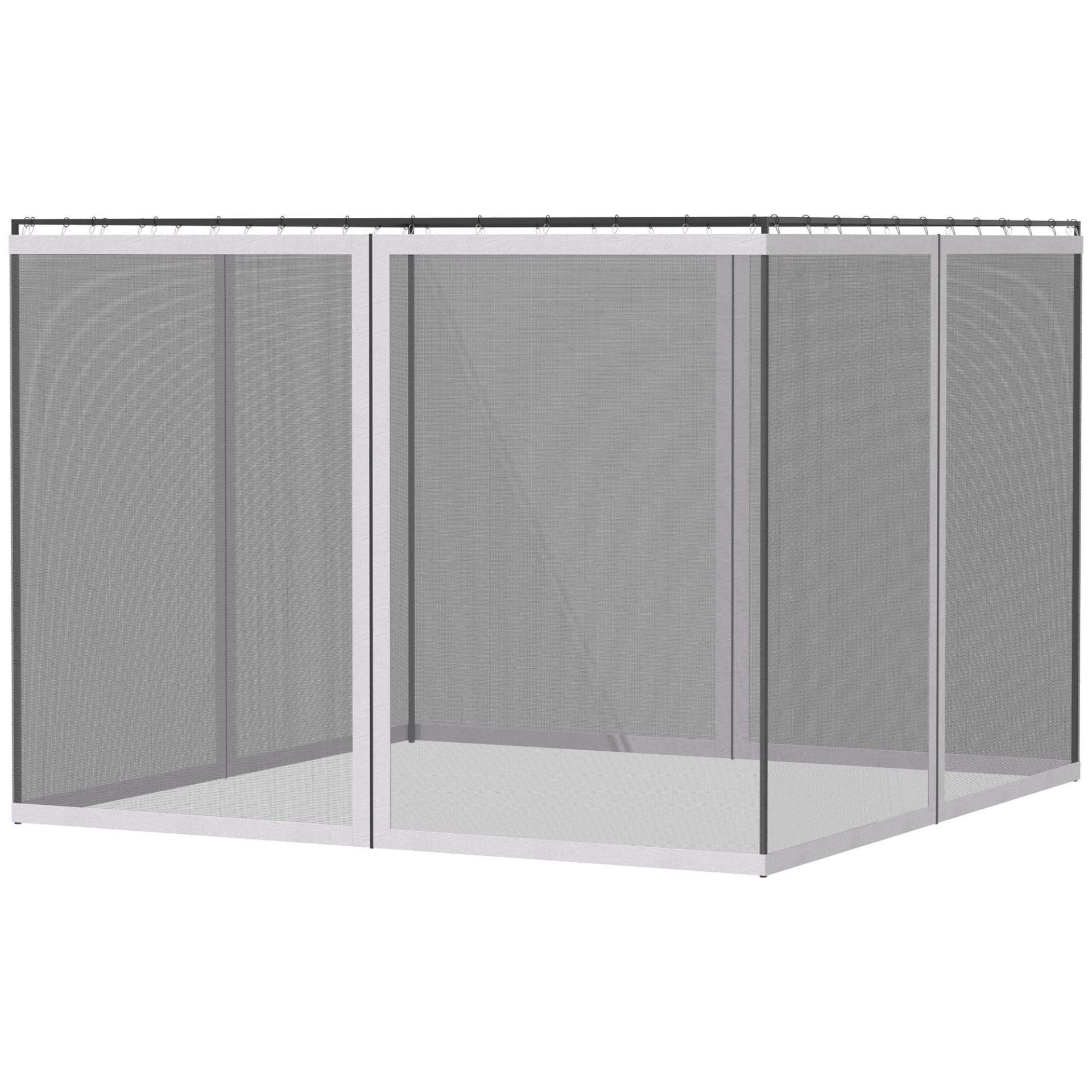 Outsunny - 10' x 13' Replacement Mesh Sidewall Netting For Patio Gazebos And Canopy Tents With Zippers (Sidewall Only) - White - Image 10