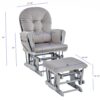 Mason - Glider And Ottoman Gray Wood - Light Gray Fabric - Image 5