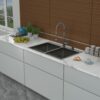 Double Bowl Drop In Kitchen Sink 33" X 22" With 16 Gauge Stainless Steel And 2 10" Deep Basins - Gunmetal Black - Image 5