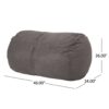 Michael - Modern 4 Foot Cylindrical Suede Bean Bag Chair - Charcoal - Image 3