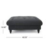 Madrid - Tufted Ottoman With Button Tufting And Turned Feet - Dark Gray - Image 3