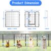 Dog Pens Outdoor Height Foldable 12 Panels Heavy Duty Metal Portable Dog Playpen Indoor Anti Rust Exercise Dog Fence With Doors For Pets Play Pen For RV Camping Yard - Black - Image 3