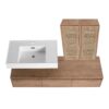 Modern Wall Mounted Bathroom Vanity With Resin Sink And 2 Side Cabinet, Imitative , Construction - Imitative Oak - Image 14