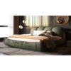 King Size Luxury Upholstered Platform Bed With Oversized Padded Backrest And Solid Wood Frame, Suitable For Multiple Heights Of Mattresses - Green - Image 9
