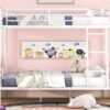 Full Long Over Queen Metal Bunk Bed - White - Image 15