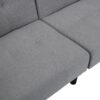 Folding Ottoman Sofa Bed With Stereo - Gray Fabric - Image 14