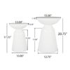 Serenita - Outdoor Iron Side Tables With Flared Design, (Set of 2) - White - Image 3