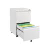 Metal 2 Drawer Mobile File Cabinet With Lock, Under Desk Office Steel Filing Cabinet, 25.6''H Legal / Letter Size Files Storage Cabinet - White - Image 7