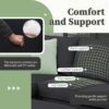 Sectional Sofa Couches Living Room Sets, 7 Seats Modular Sectional Sofa With Ottoman, L Shape Fabric Sofa Corner Couch Set With 3 Pillows - Black - Image 20