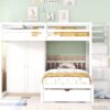 Full Over Twin Bunk Bed With Wardrobe, Drawers - White - Image 16