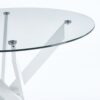 Dining Table With Cross Metal Leg And Tempered Glass, Modern Space Saving Kitchen Table For Living Room Legs - White - Image 5