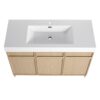 Modern Freestanding Bathroom Vanity With White Resin Sink & Soft Close Cabinet Doors - Oak - Image 9