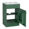 20" Bathroom Vanity With Sink, Freestanding Cabinet With Door Shelf And Adjustable Shelf, And Ceramic Construction - Green - Image 16