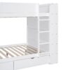 Full Over Full Bunk Bed With 2 Drawers And Multi-Layer Cabinet - White - Image 9