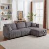 Multi Module Combination Style Sofa For Living Room And Other Lounge Spaces, Modern Minimalist Corduroy Combination Sofa With 2 Comfort Cushions With USB & C Charging Ports - Gray - Image 2