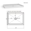 Shower Base Anti Slip Center Drain Single Threshold 32" X 48" - White - Image 3