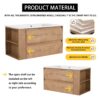 Modern 36" Wall Mounted Bathroom Vanity With Ceramic Sink And Storage Rack, 2 Soft Close Drawers - Imitative Oak - Image 11