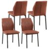 Dining Chairs Living Room Chair Modern Kitchen Armless Side Chair With Metal Legs (Set of 4) - Brown - Image 5