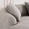 Compression Sofa: Combining Chaise Longue With 3 Seater, Wood Grain Chenille Fabric, Full Sponge Compression Sofa, Combined Sofa With 4 Pillows For Living / Home Furniture / Apartment - Gray - Image 12