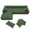 Modular Sectional Living Room Sofa Set, Modern Minimalist Style Couch, Upholstered Sleeper Sofa Salon, 2 Piece Free Combination, L-Shape - Green - Image 10