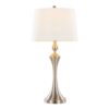 Flint - Contemporary Table Lamp Built In USB Port (Set of 2) - Nickel / White Slub - Image 3