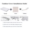 2 Pieces Set Outdoor Lounge Chair Cushion Replacement Patio Furniture Seat Cushion Chaise Lounge Cushion - Gray / White - Image 3