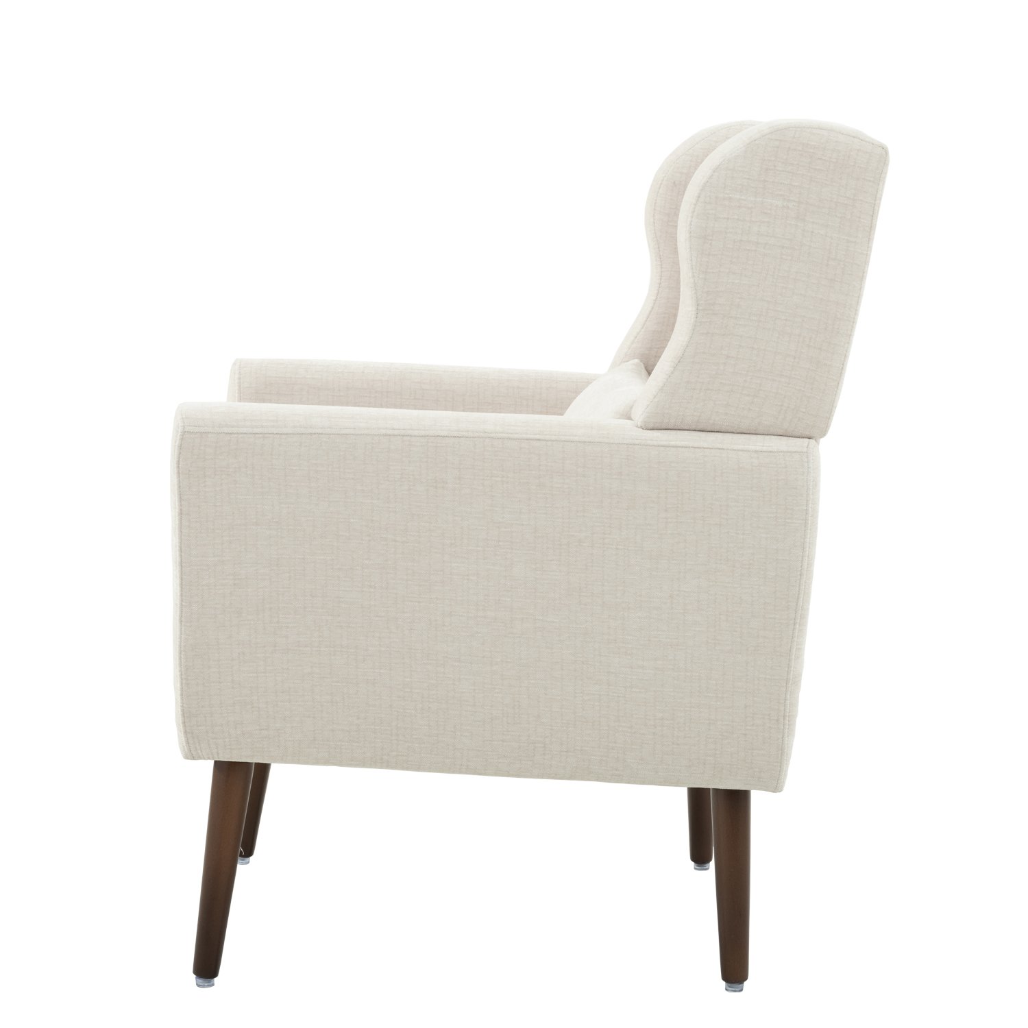 Modern Accent Chair Upholstered Foam Filled Living Room Chairs Comfy Reading Chair Mid-Century Modern Chair With Chenille Fabric Lounge Arm Chairs Armchair For Living Room Bedroom - Beige - Image 13