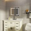 LED Lighted Bathroom Medicine Cabinet With Mirror, 30 x 26", Recessed Or Surface LED Medicine Cabinet, Defog, Stepless Dimming, Color Temper Change, 2 Outlets, Storage Shelves - Silver - Image 2