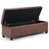 Avalon - Storage Ottoman Bench - Distressed Umber Brown - Image 3