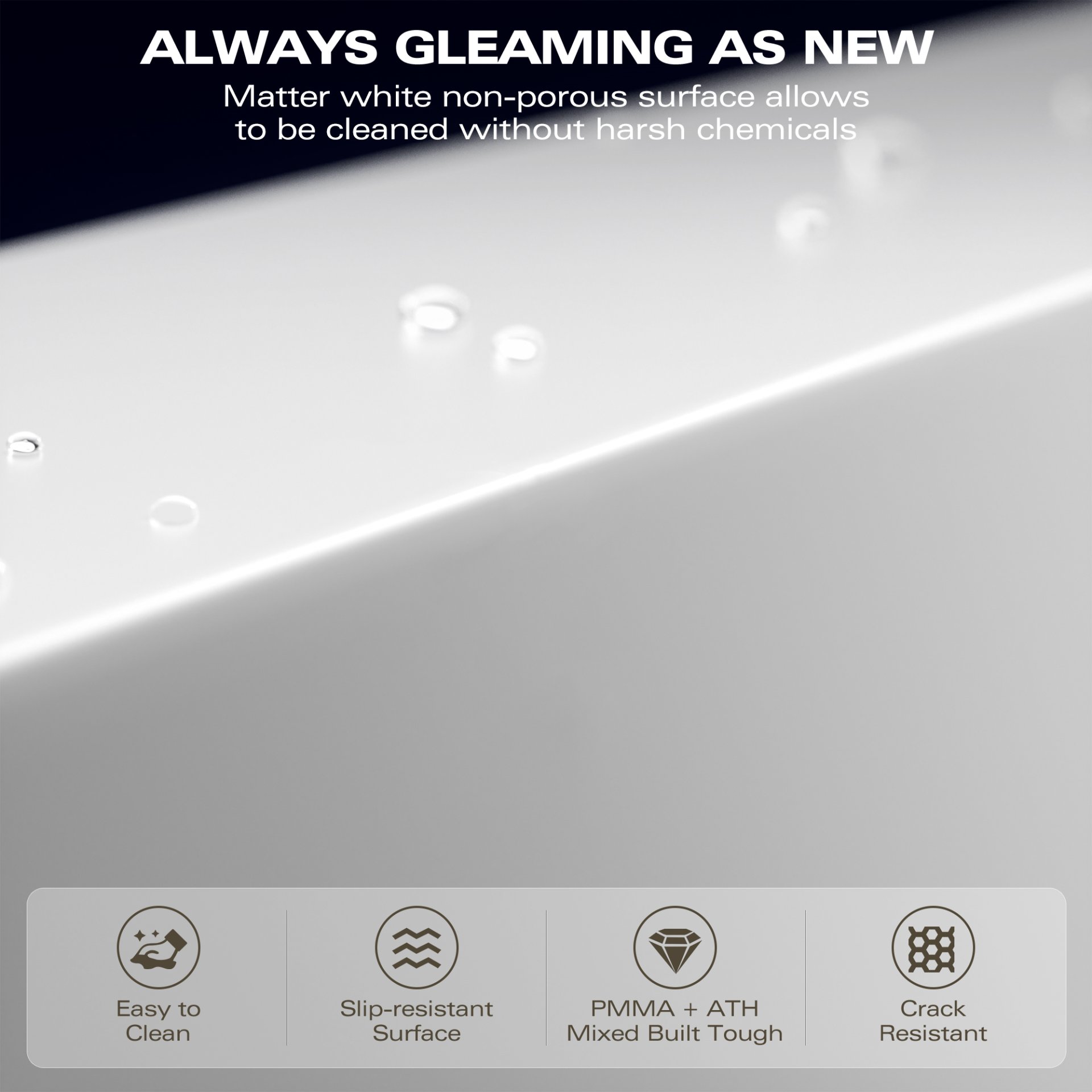 59" Freestanding Solid Surface Bathtub, Luxury Man-Made Stone Resin Freestanding Soaking Bathtub With Overflow And Pop-Up Drain For Contemporary Bathroom 22S03-59Gw - Glossy White - Image 8