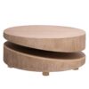 Modern Round Wood Coffee Table, Accent Table For Living Room - Antique Natural / Natural / Rustic - Image 5
