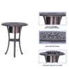 Outdoor Patio Aluminum Round Bistro Table/Side Table With Ice Bucket - Gunmetal - Image 5