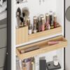 Modern Design Rotating Floor Standing Mirror Closet & Spacious Storage Area - White - Image 10