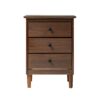 Classic 3 Drawer Solid Wood Nightstand - Walnut - Image 4