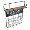 Floating Coffee Bar Shelf With Coffee Pod Holder, Hooks And Storage Shelf - Black - Image 7